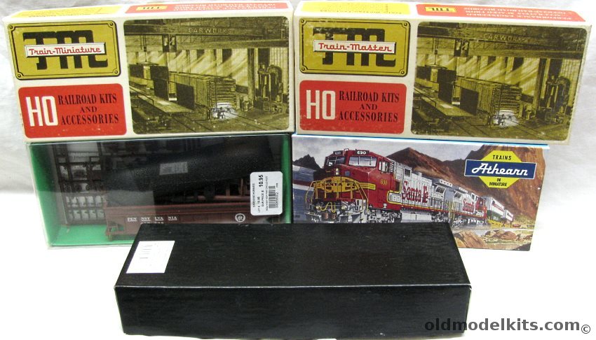 Assorted 1/87 Train-Master 50 Ton ARA Outside Braced Box Car Rock Island / Train-Master 42 Foot Hart Convertible Gondola Great Northern / Hi Tech Details 40 Foot Baby Hy-Cube Boxcar Burlington CB&Q / Bowser PRR H-22a Hopper Car / Athearn Burlington Route 40 Foot 3 Bay plastic model kit